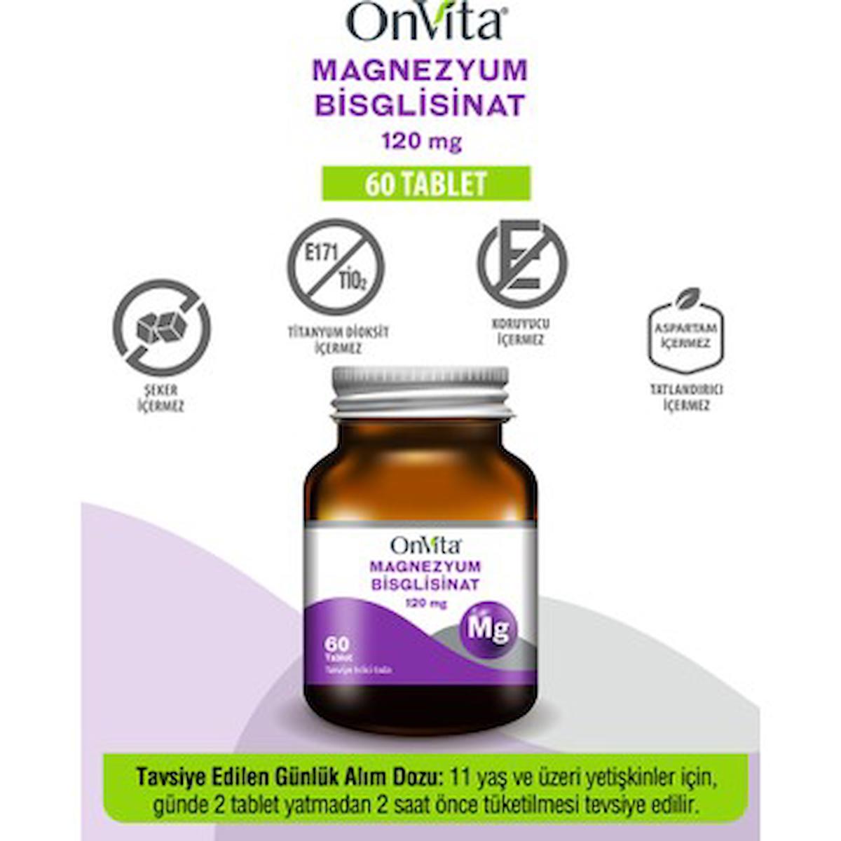 Onvita Magnezyum Aromasız Yetişkin Bitkisel Besin Desteği 60 Tablet
