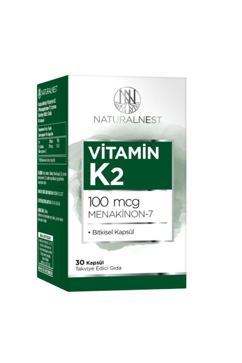 Naturalnest K2 Vitamini Sade Yetişkin Bitkisel Besin Desteği 30 Kapsül