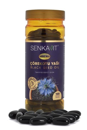 Senkavit Çörekotu Yağ Aromasız Yetişkin Bitkisel Besin Desteği 100 Kapsül