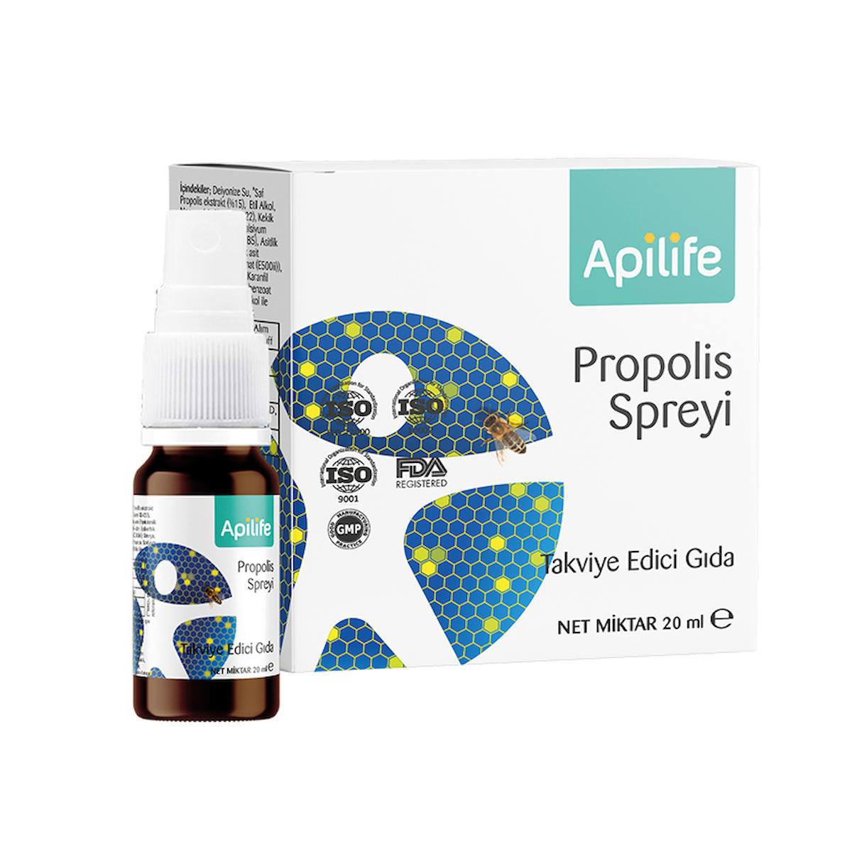 Apilife Propolis Aromalı Yetişkin Bitkisel Besin Desteği 20 ml