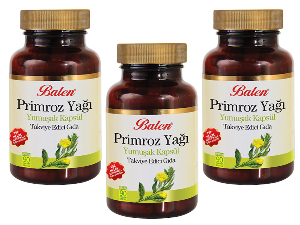 Balen Primroz Aromalı Yetişkin Bitkisel Besin Desteği 3x90 Kapsül