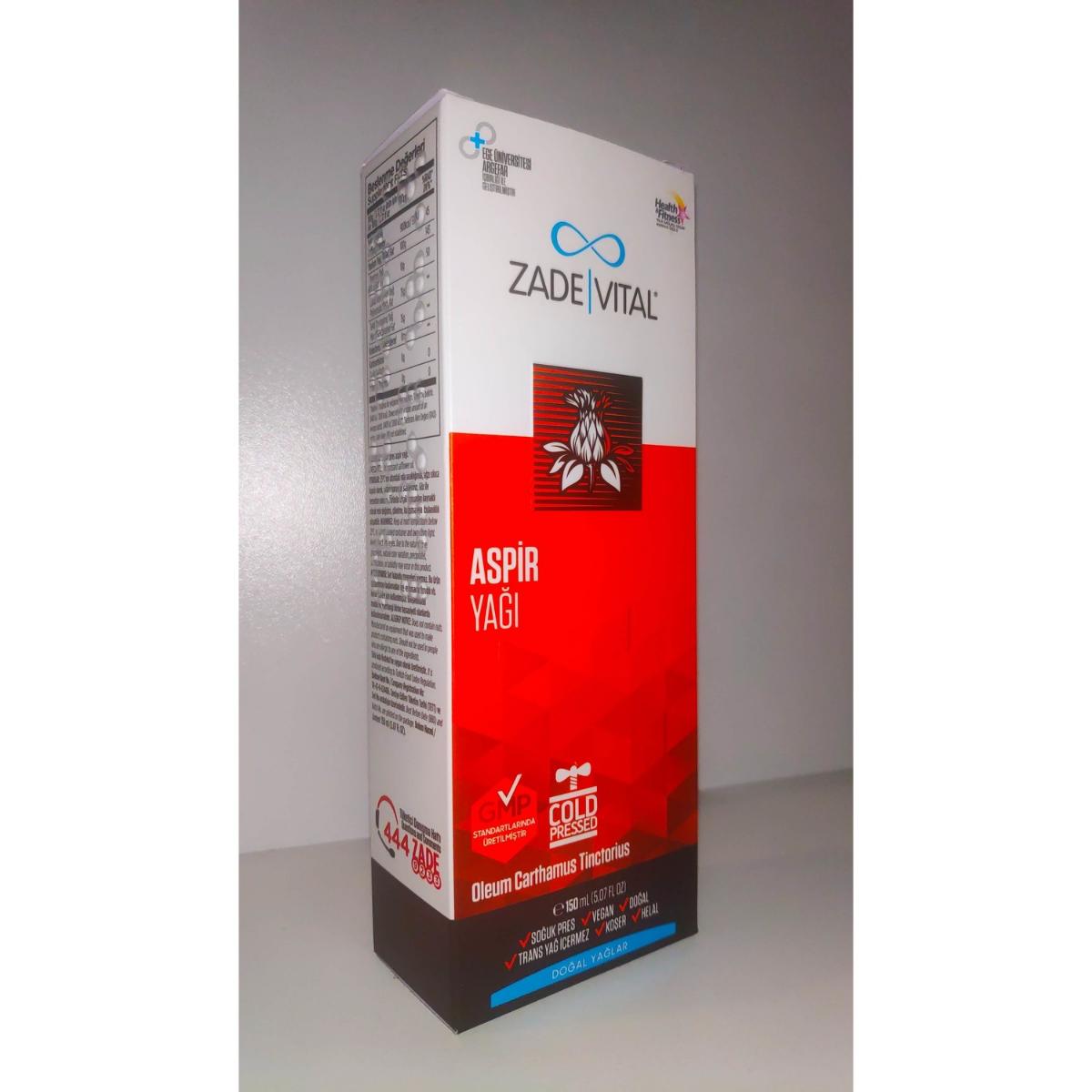 Zade Vital Aspir Yağı Sade Yetişkin Bitkisel Besin Desteği 150 ml