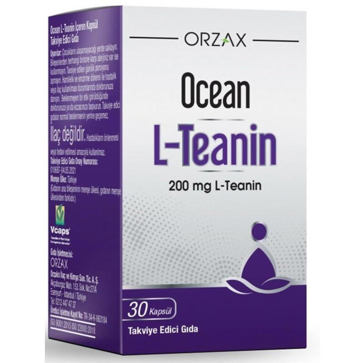 Ocean L-Teanin Sade Yetişkin Bitkisel Besin Desteği 30 Tablet