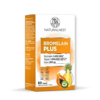 Naturalnest Bromelain Aromasız Çocuk Bitkisel Besin Desteği 60 Kapsül