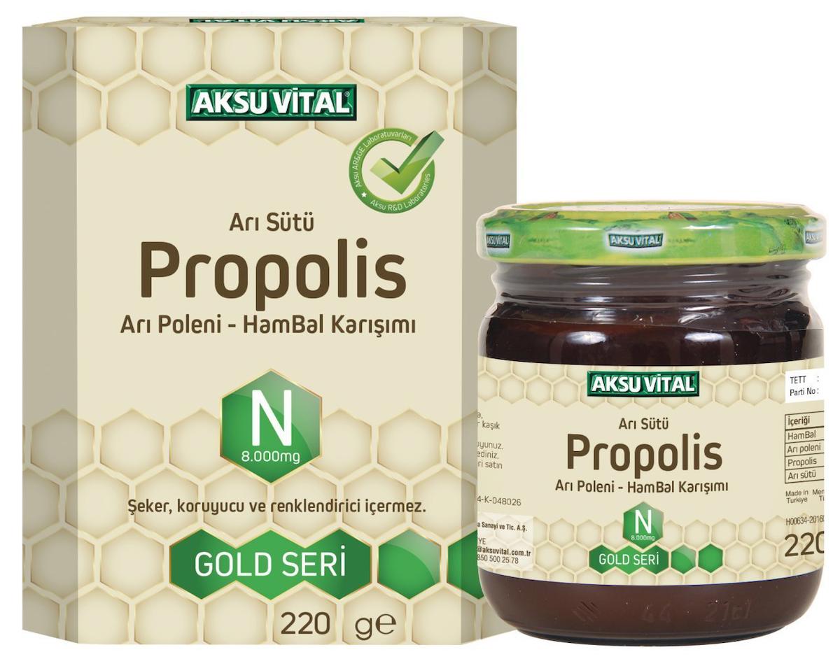 Aksu Vital Propolis Aromalı Yetişkin Bitkisel Besin Desteği 220 gr