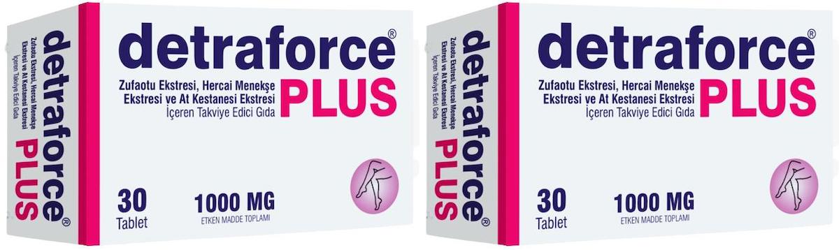 Force Nutrition Detraforce Plus Aromasız Yetişkin Bitkisel Besin Desteği 2x30 Tablet