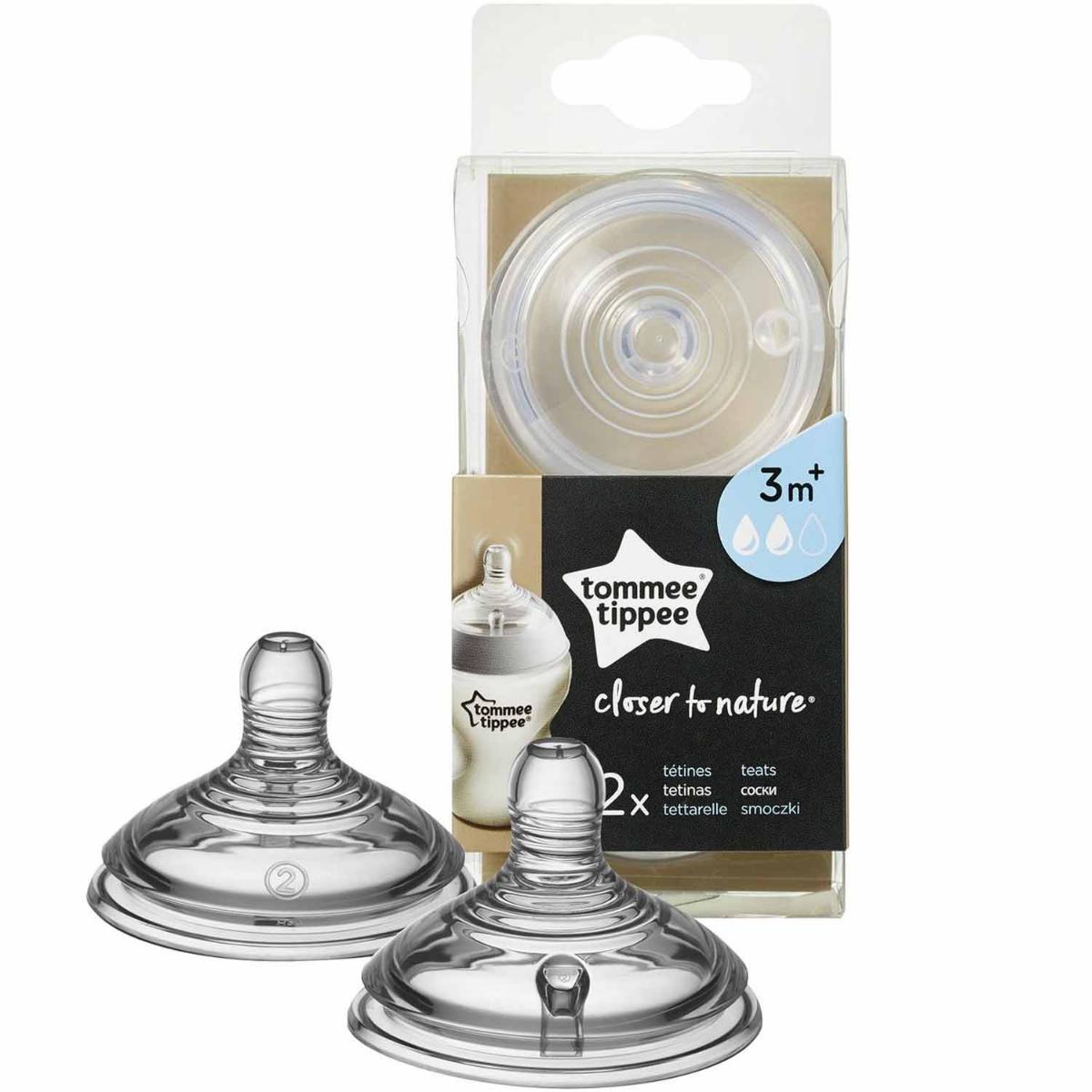 Tommee Tippee Closer to Nature Silikon 3+ Ay Orta Akışlı Geniş Ağızlı 2'li Biberon Emziği