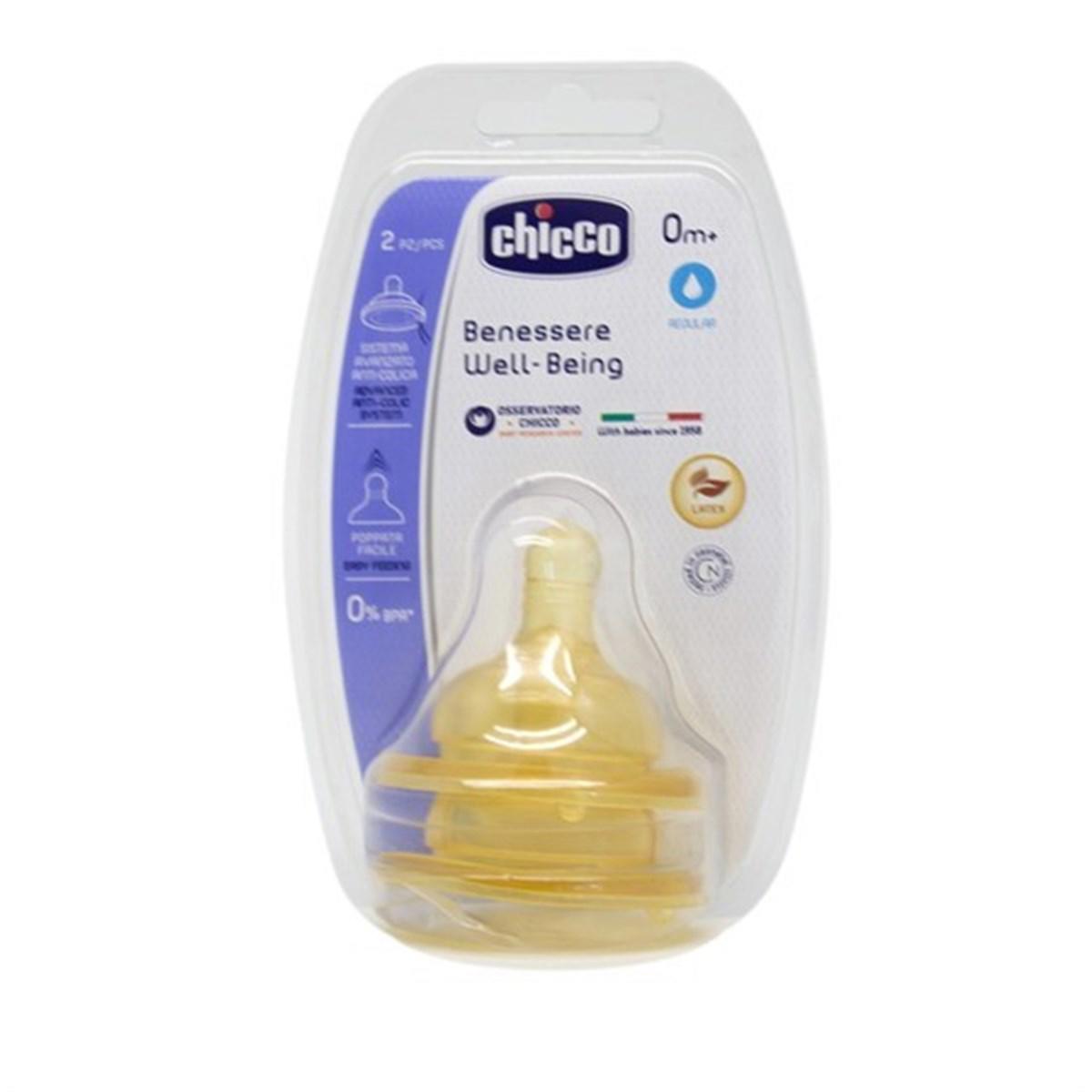 Chicco Kauçuk Yenidoğan 0+ Ay Orta Akışlı Geniş Ağızlı 2'li Biberon Emziği