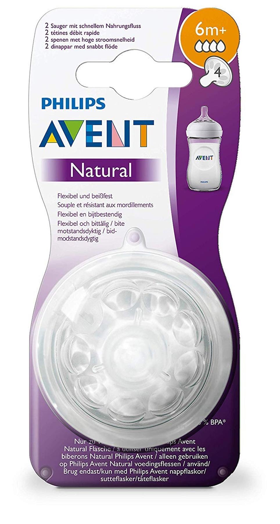 Philips Avent Natural Silikon 6+ Ay Hızlı Akışlı Geniş Ağızlı Biberon Emziği