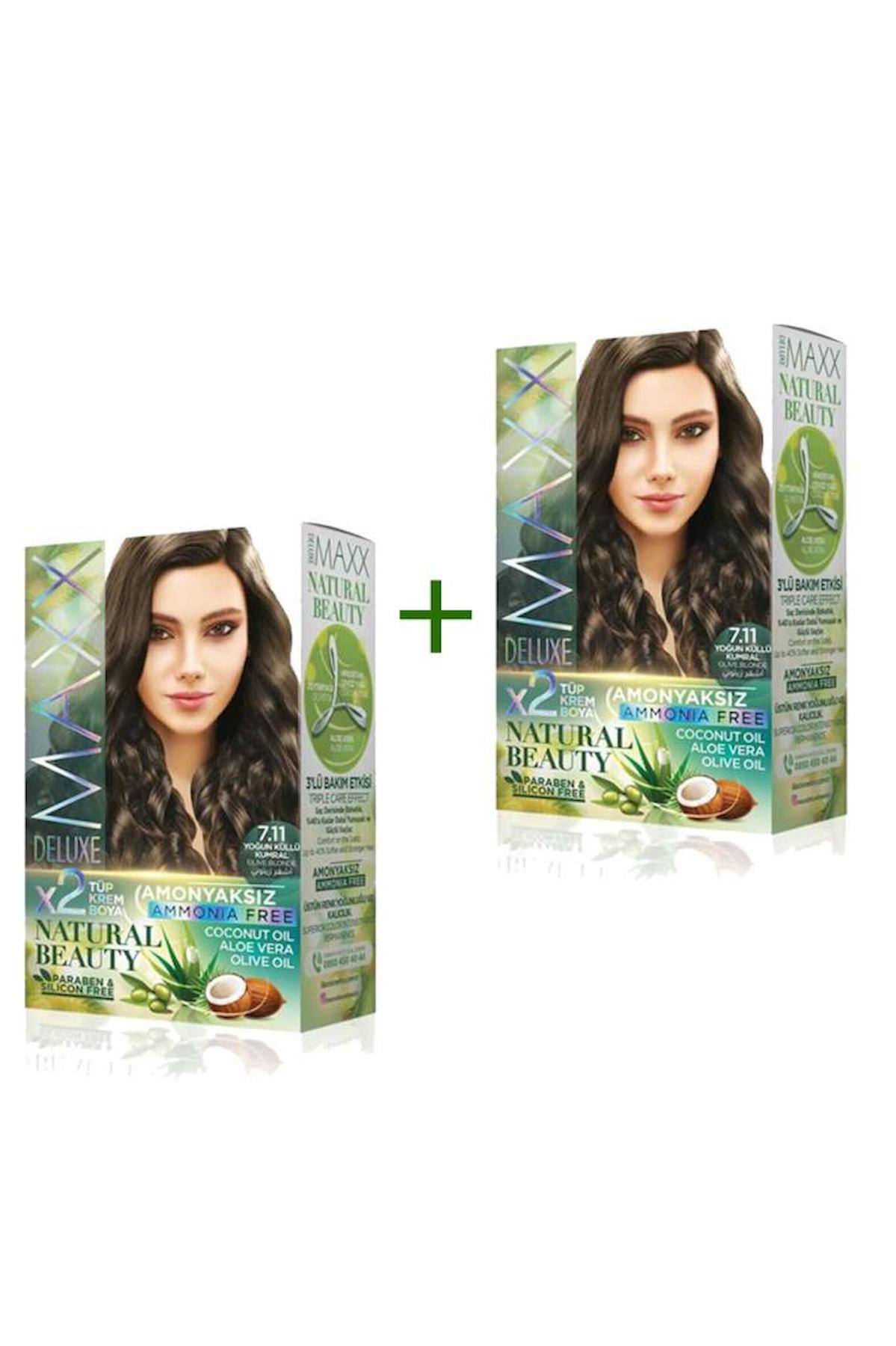 Maxx Deluxe 7.11 Yoğun Küllü Kumral Amonyaksız Krem Saç Boyası