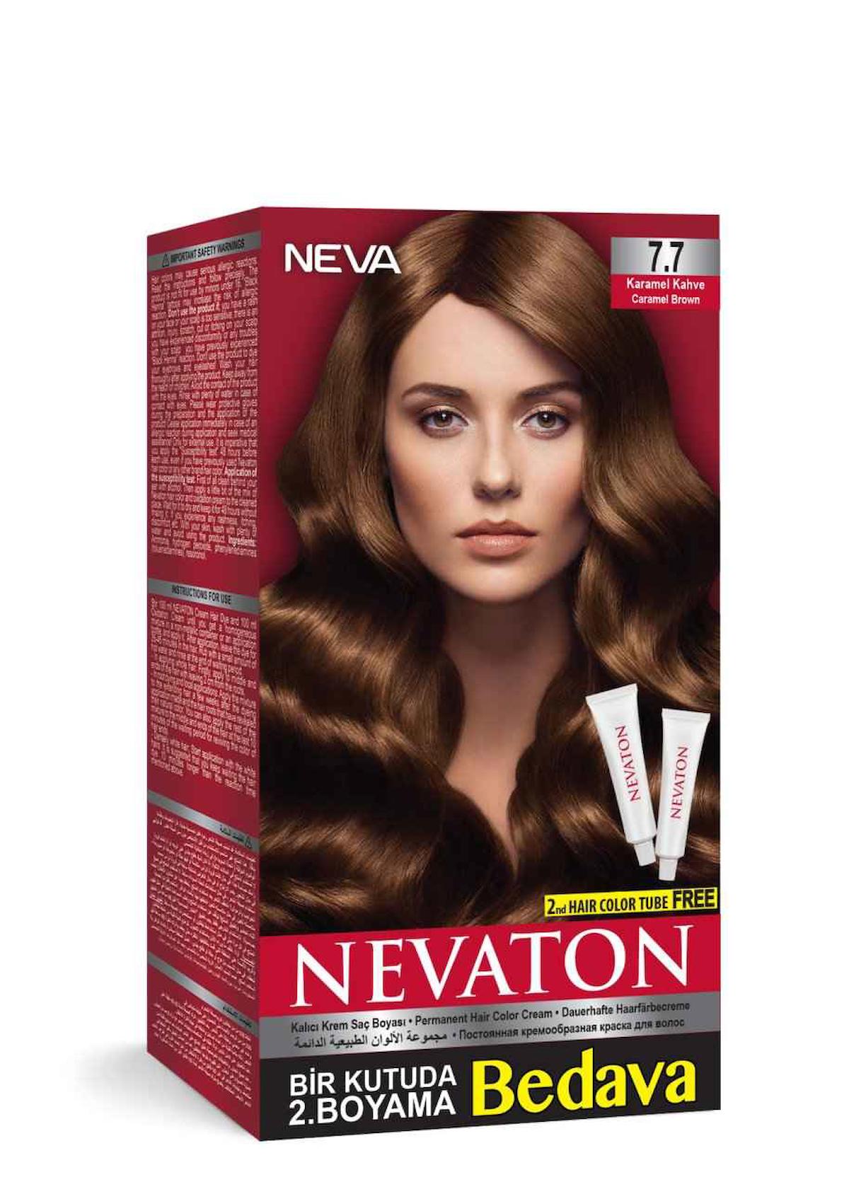 Neva 7.7 Karamel Kahve Organik Krem Saç Boyası 50 gr
