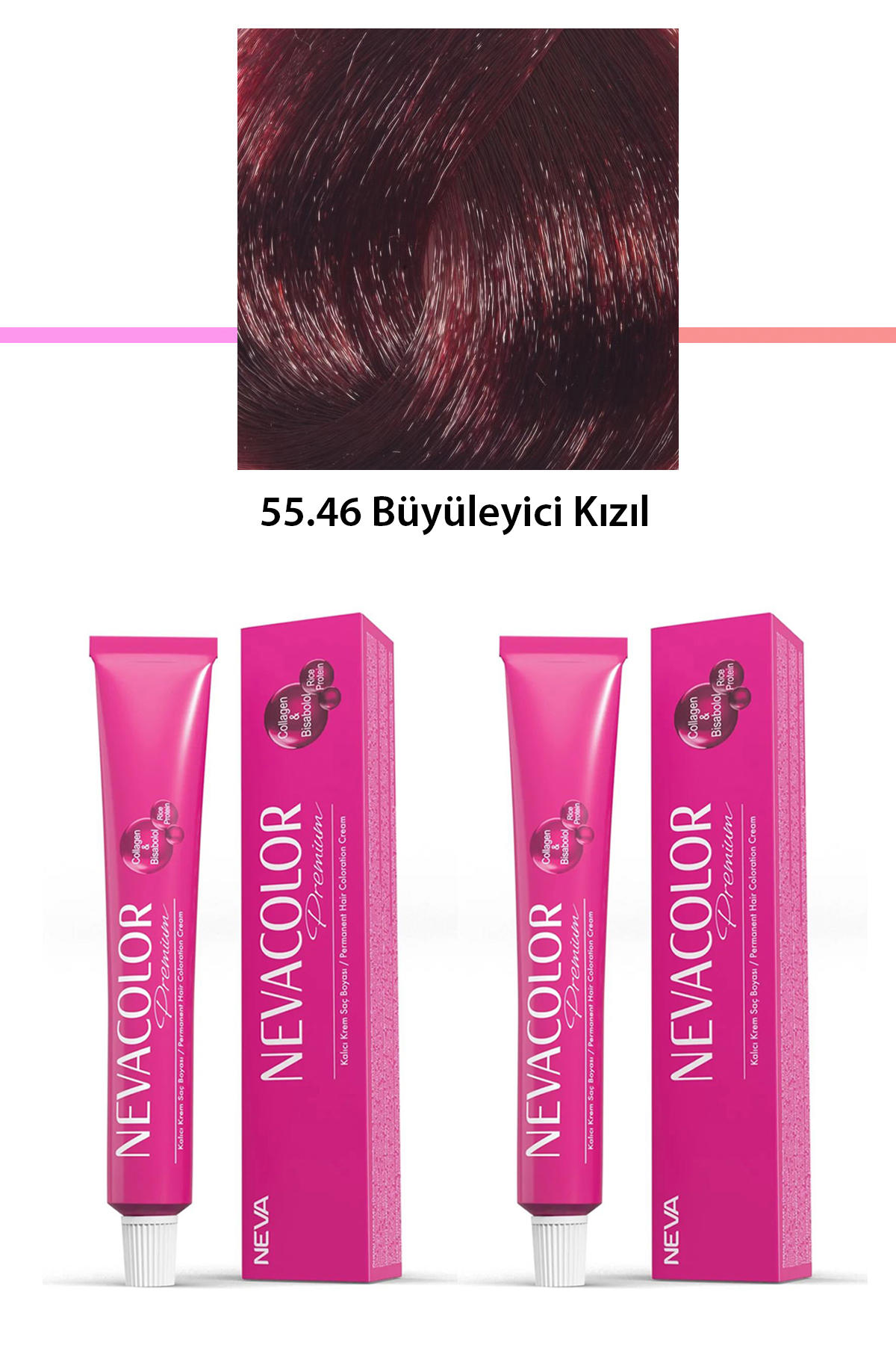 Nevacolor 55.46 Büyüleyici Kızıl Organik Krem Saç Boyası 50 gr