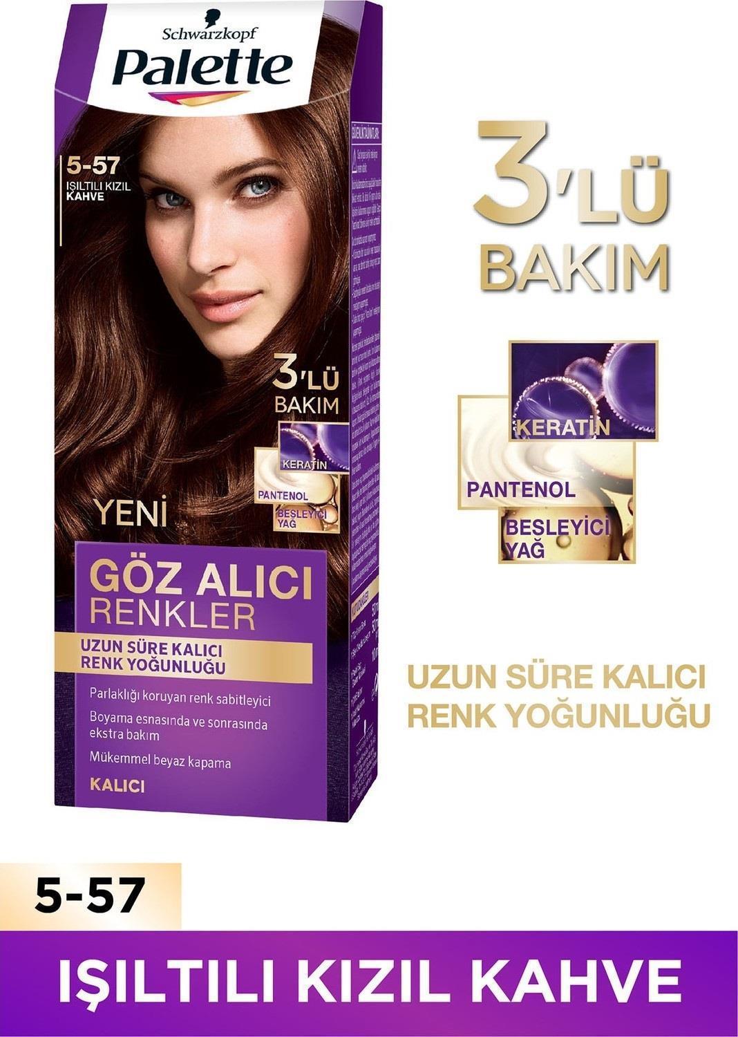 Palette 5.57 Işıl Kızıl Kahve Krem Saç Boyası 50 ml