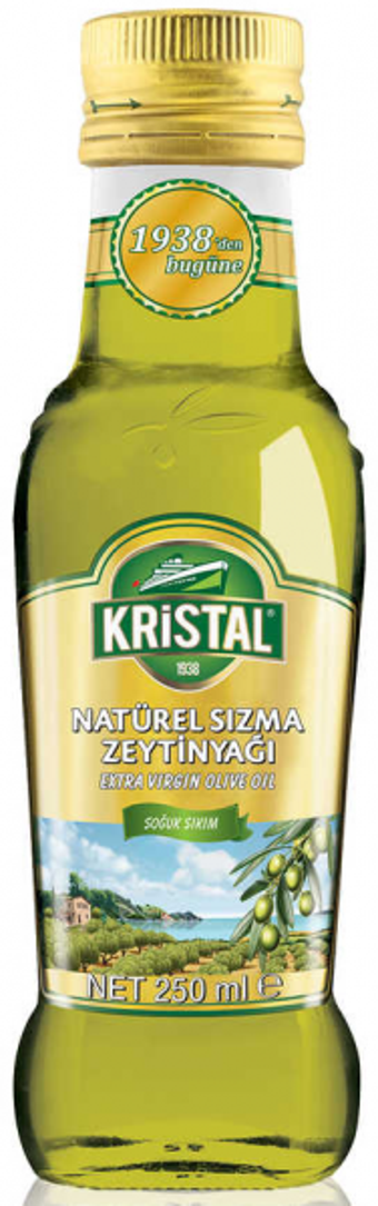 Kristal Natürel Yumuşak Doğal Polifenolsüz Soğuk Sıkım Olgun Hesap Cam Sızma Zeytinyağı 0.25 lt