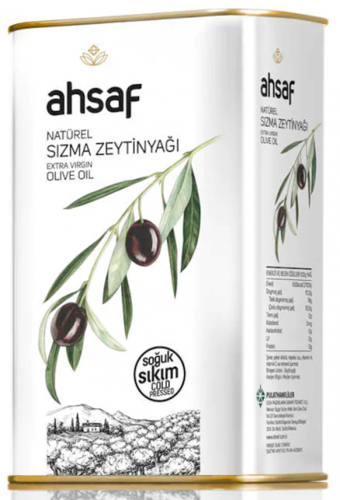 Ahsaf Natürel Polifenolsüz Soğuk Sıkım Erken Hasat Teneke Sızma Zeytinyağı 1 lt