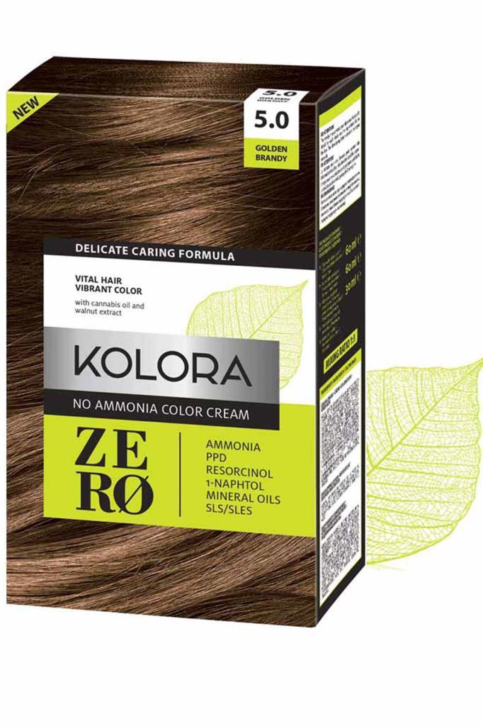 Kolora Zero 5.0 Kahverengi Amonyaksız Krem Saç Boyası 150 ml
