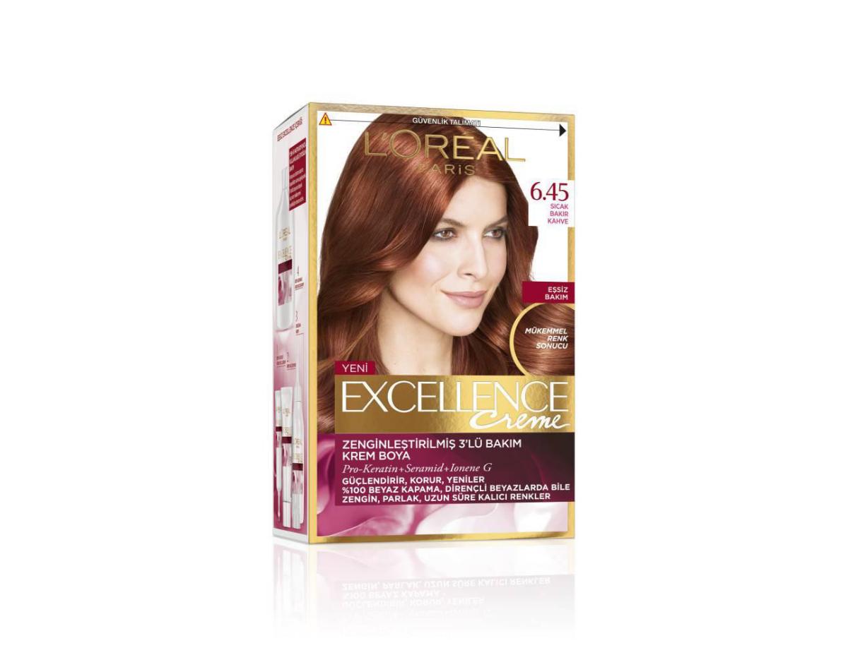 L'Oréal Paris 6.45 Sıcak Bakır Kahve Krem Saç Boyası 48 ml