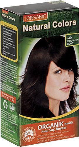 Natural Colors 4D Koyu Altın Kahve Organik Krem Saç Boyası