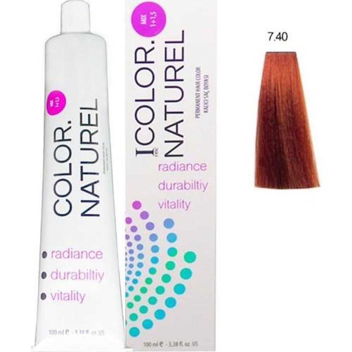 Color Naturel 7.40 Doğal Bakır Krem Saç Boyası 100 ml