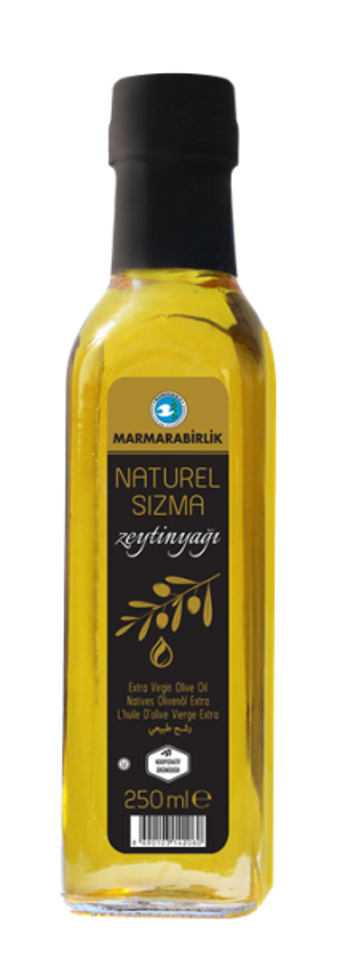 Marmarabirlik Natürel Polifenolsüz Soğuk Sıkım Olgun Hesap Cam Sızma Zeytinyağı 0.25 lt