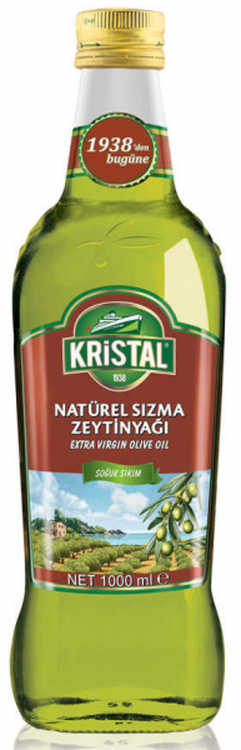 Kristal Natürel Dolgun Güçlü Polifenolsüz Soğuk Sıkım Olgun Hesap Cam Sızma Zeytinyağı 1 lt