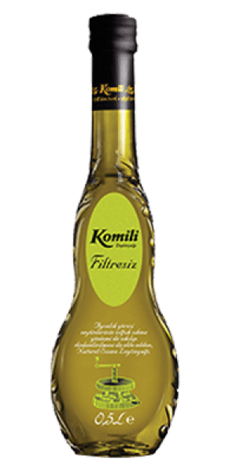 Komili Natürel Filtresiz Polifenolsüz Soğuk Sıkım Olgun Hesap Cam Sızma Zeytinyağı 0.5 lt