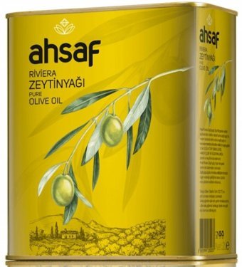 Ahsaf Polifenolsüz Olgun Hesap Teneke Riviera Zeytinyağı 2 lt