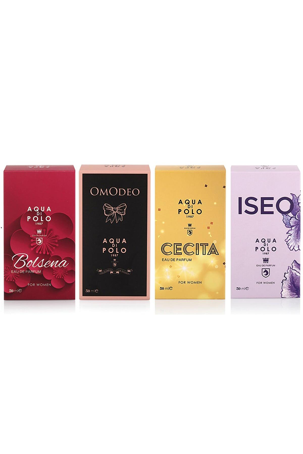 Aqua Di Polo 1987 Bolsena & Omodeo & Iseo & Cecita EDP Çiçeksi-Oryantal Kadın Parfüm 4x50 ml