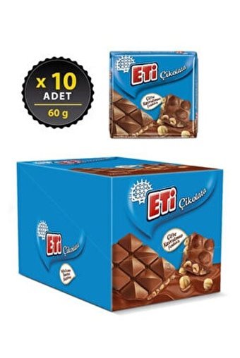 Eti Fındıklı Çikolata 60 gr 10 Adet