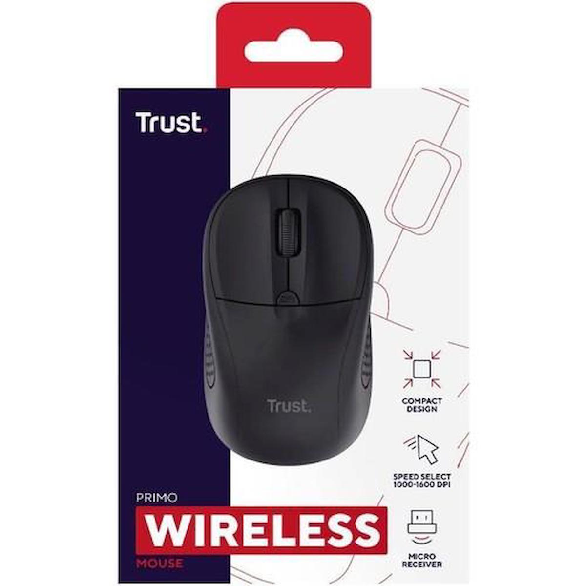 Trust 24794 Ergonomik Kablosuz Siyah Optik Mouse