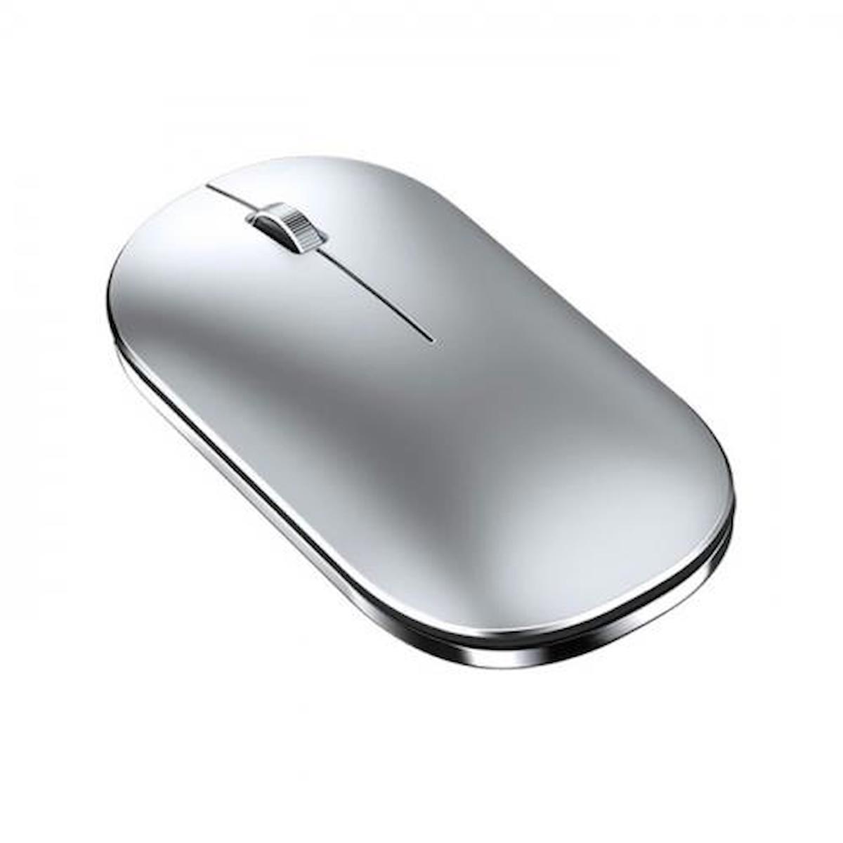 Polham Mobile MC 502 Sessiz Ergonomik Yatay Kablosuz Gümüş Mouse