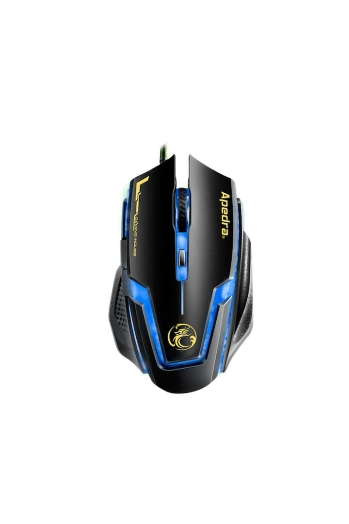 Inca A9 Makrolu Kablolu Siyah Gaming Mouse