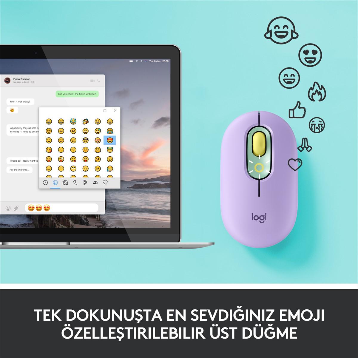 Logitech 910-006547 Kablosuz Pembe Optik Mouse