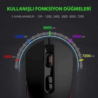 Lucatech GX910 Makrolu Kablolu Siyah Optik Mouse