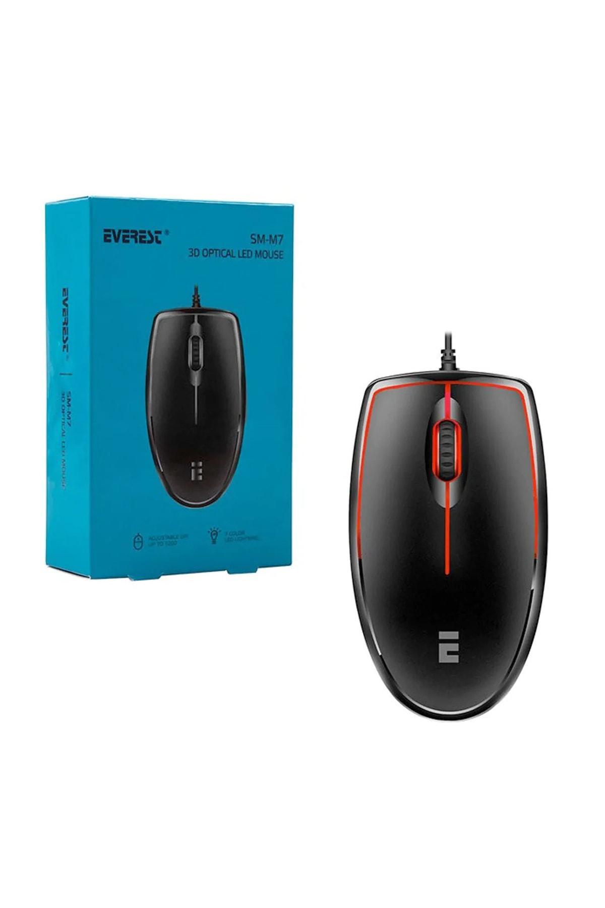 Everest SM-M7 Kablolu Siyah Optik Mouse