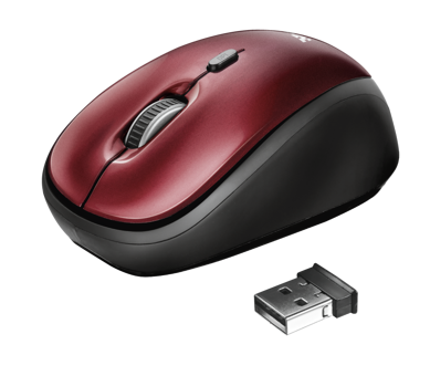 Trust 19522 Ergonomik Kablosuz Kırmızı Optik Mouse