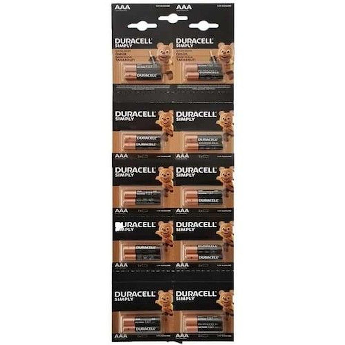 Duracell Simply 1.5 V Alkalin AAA / İnce Kalem Pil 20'li