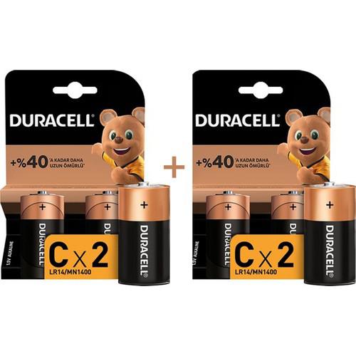Duracell LR14/MN1400 1.5 V Alkalin C / Orta Pil 4'lü