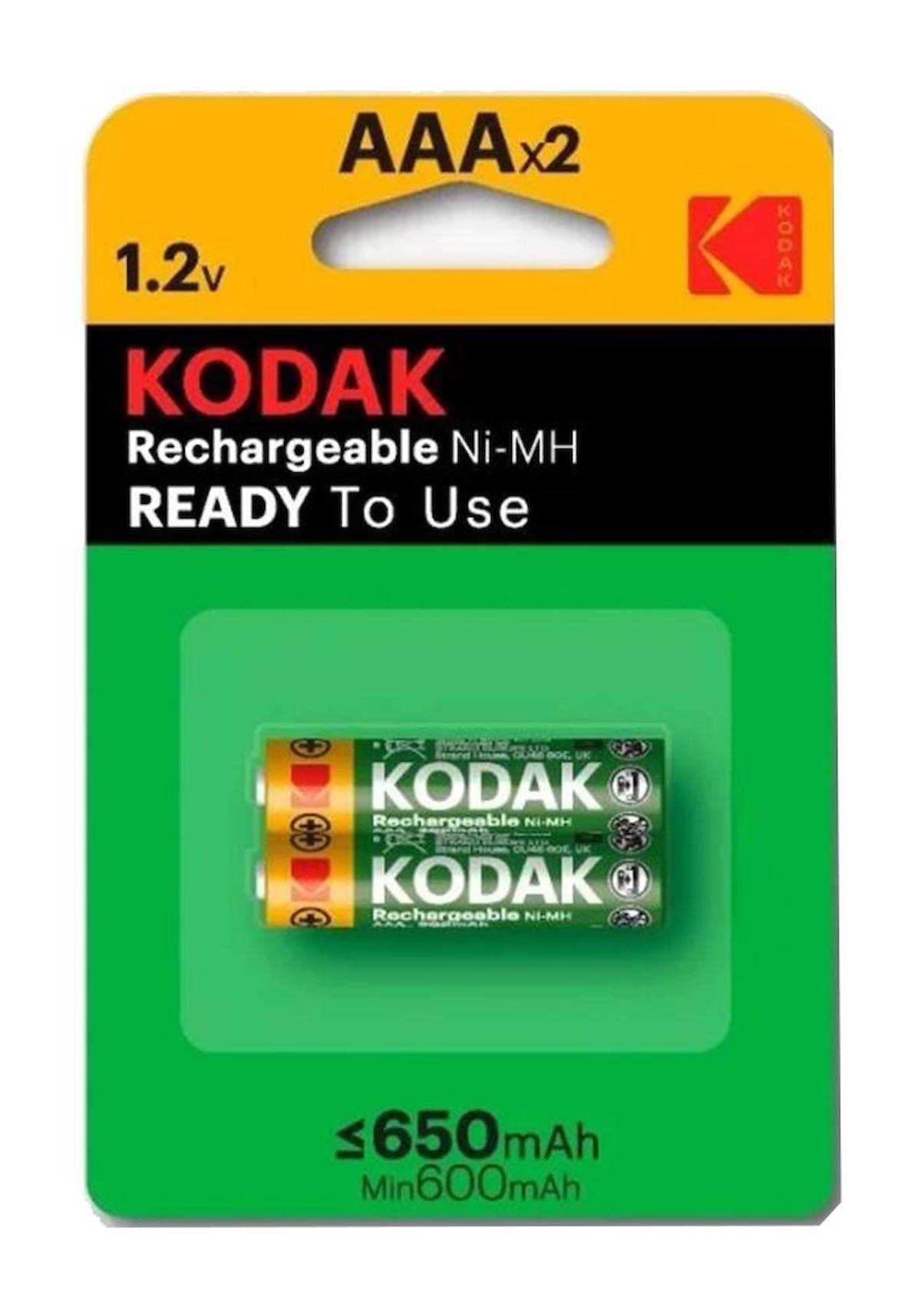 Kodak 650 mAh Ni-Mh AAA / İnce Kalem Şarjlı Pil 2'li