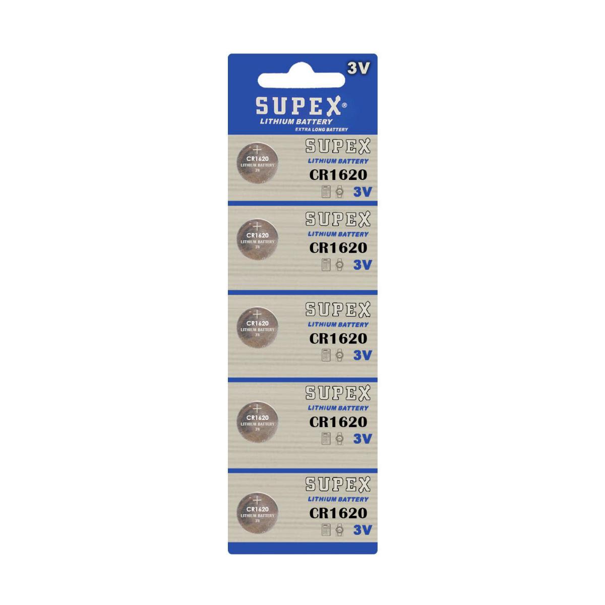 Supex CR1620 3 V Lityum Düğme Pil 5'li