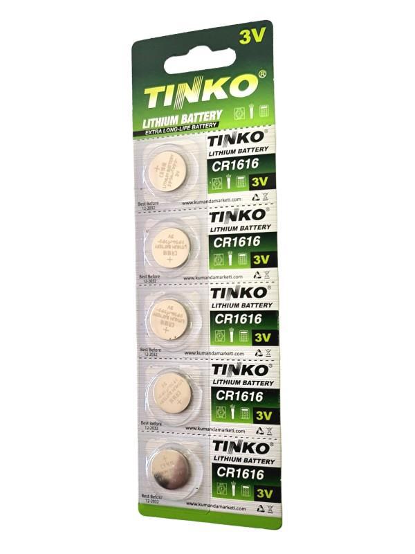 Tinko CR1616 3 V Lityum Düğme Pil 5'li