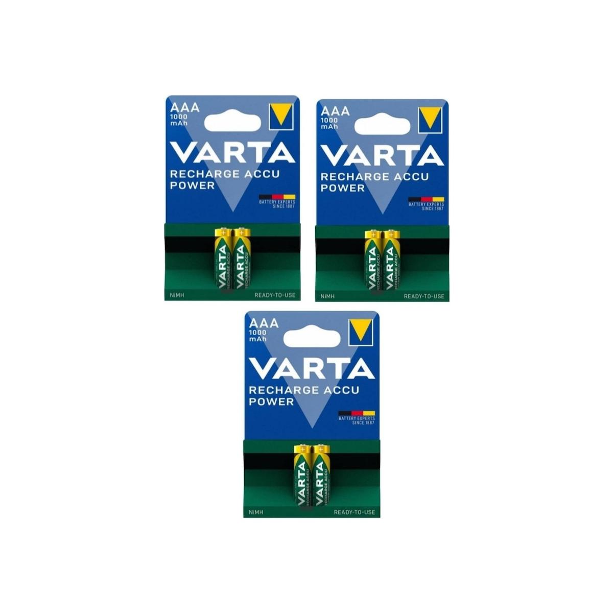 Varta 1.2 V 1000 mAh Ni-Mh AAA / İnce Kalem Şarjlı Pil 6'lı