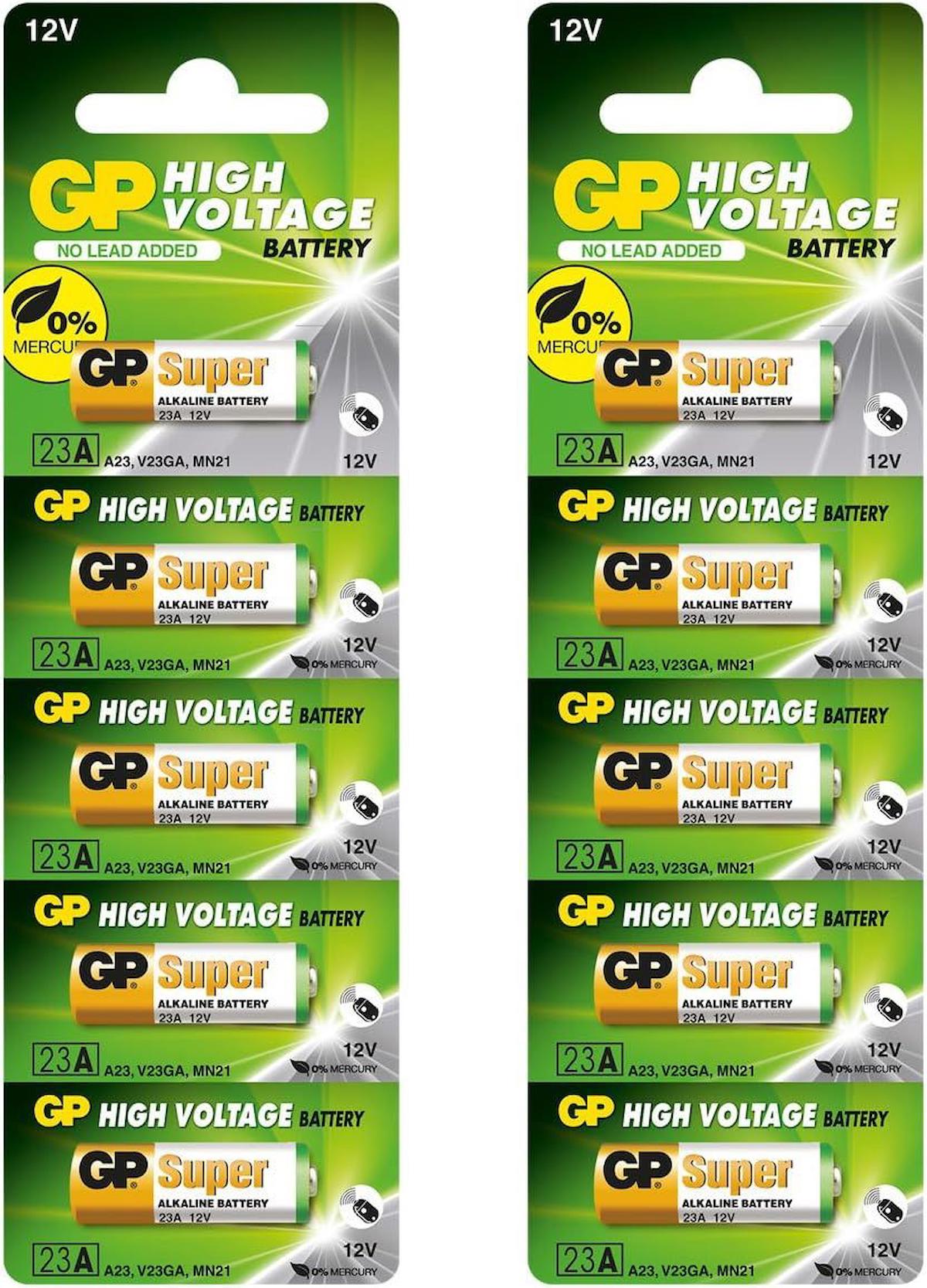 Gp 23A 12 V Alkalin AA / Kalem Pil 10'lu