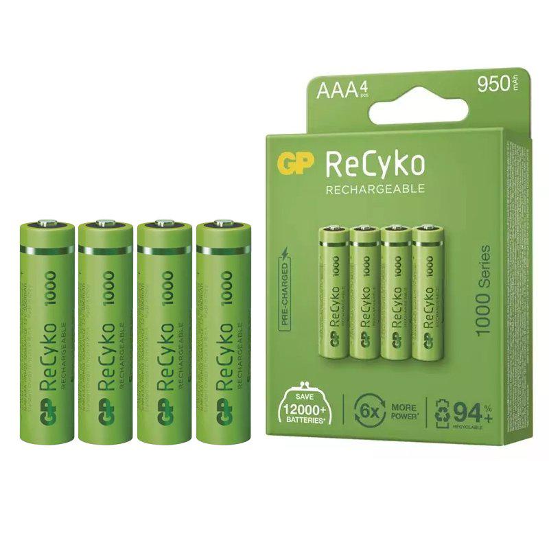 Recyko GPRHC103E001 1.2 V 950 mAh Ni-Mh AAA / İnce Kalem Şarjlı Pil 4'lü