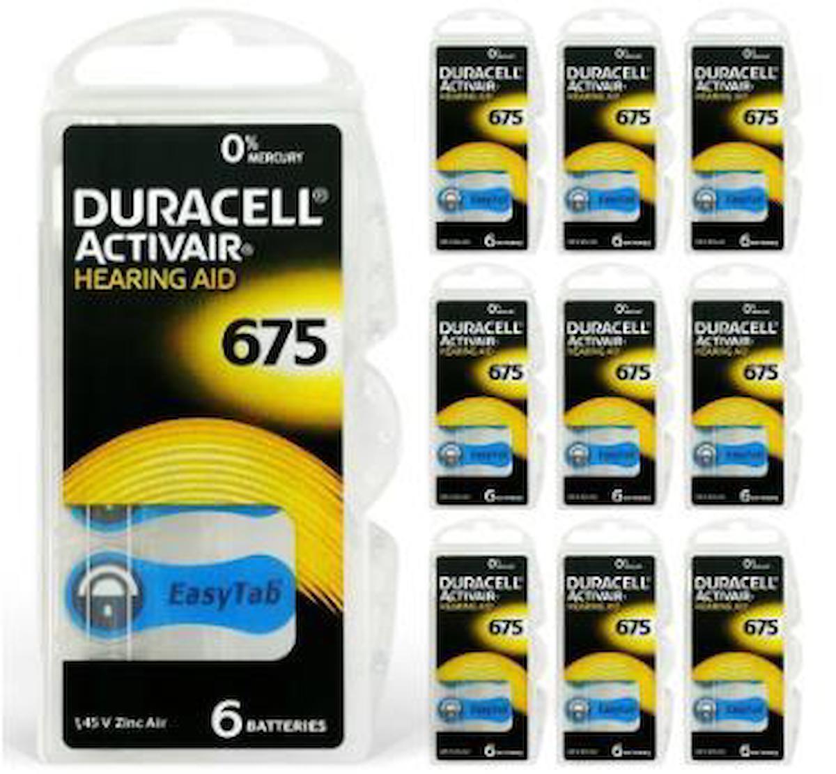 Duracell 675 1.45 V Çinko Düğme Pil 6x10'lu