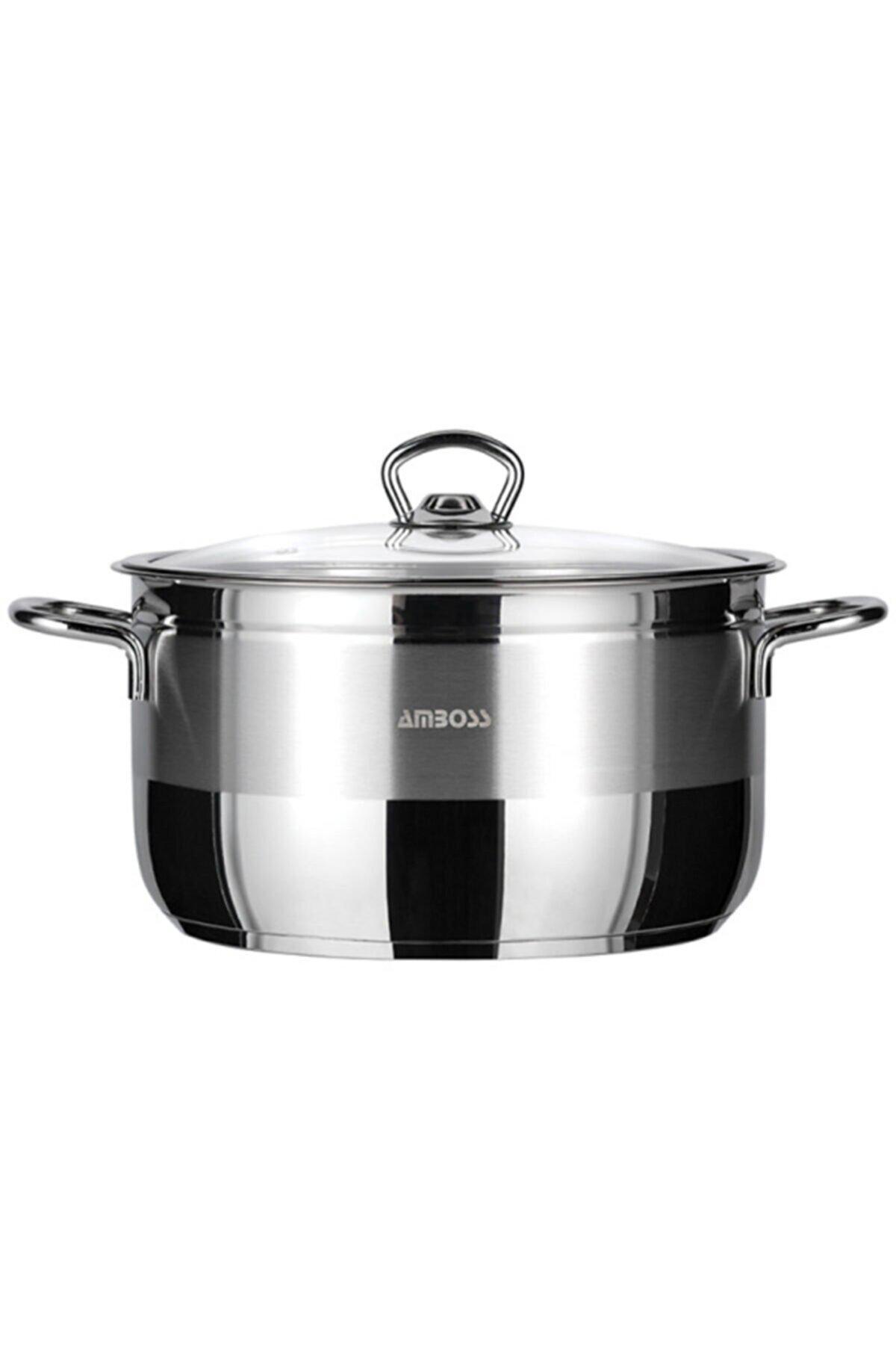 Amboss Saphire 8699297000386 Cam Kapaklı 22 cm Alüminyum Derin Tencere