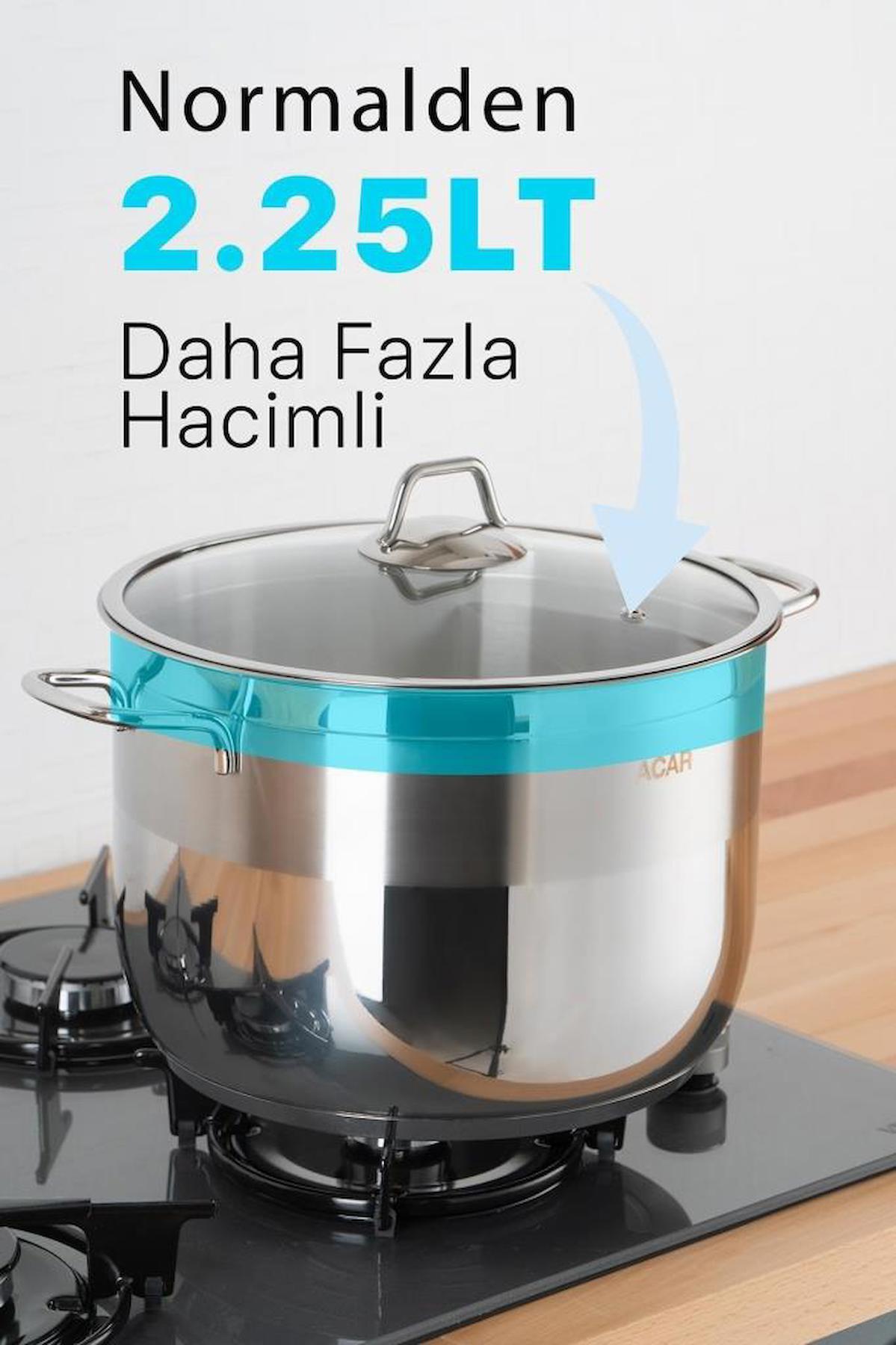 Acar Karat Xl 17164 Cam Kapaklı 28 cm Alüminyum Derin Tencere