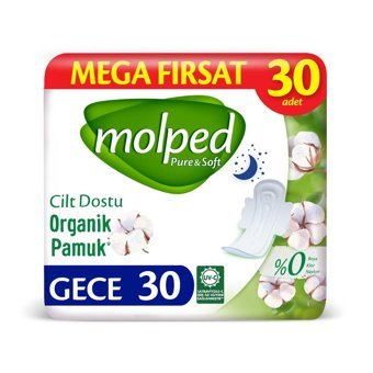 Molped Pure & Soft Organik İnce 30'lu Hijyenik Ped 3 Adet