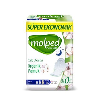 Molped Pure & Soft Organik İnce 16'lı Hijyenik Ped 1 Adet