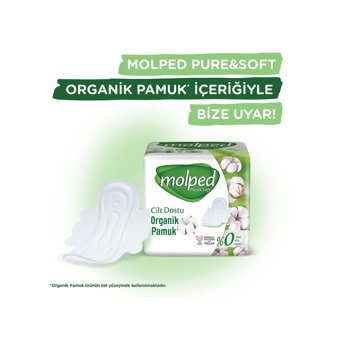 Molped Pure & Soft Organik İnce 36'lı Hijyenik Ped 2 Adet